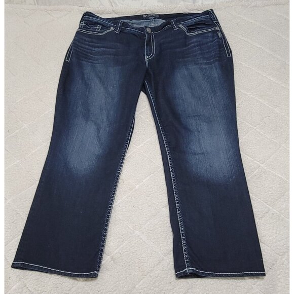 Silver Jeans Co Womens Blue Suki Flap Pockets Capri Denim Mid Rise Size 24 - Picture 3 of 11